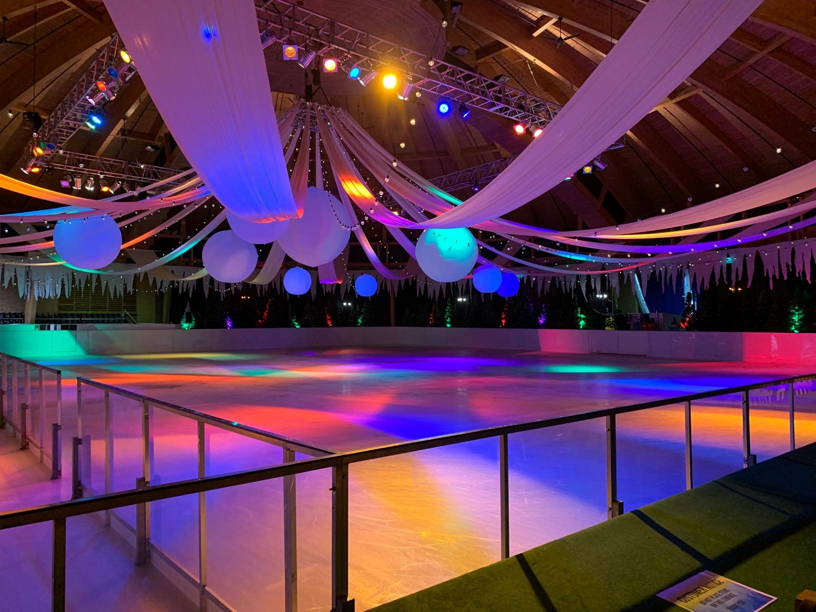 Ice rink dressed up and ready for winter skating in Bournemouth 